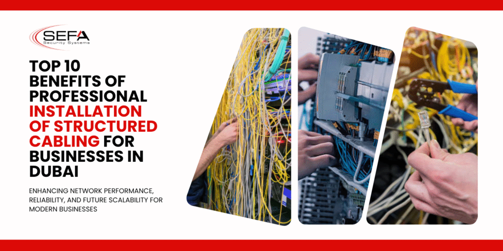 Professional structured cabling installation in a Dubai business office